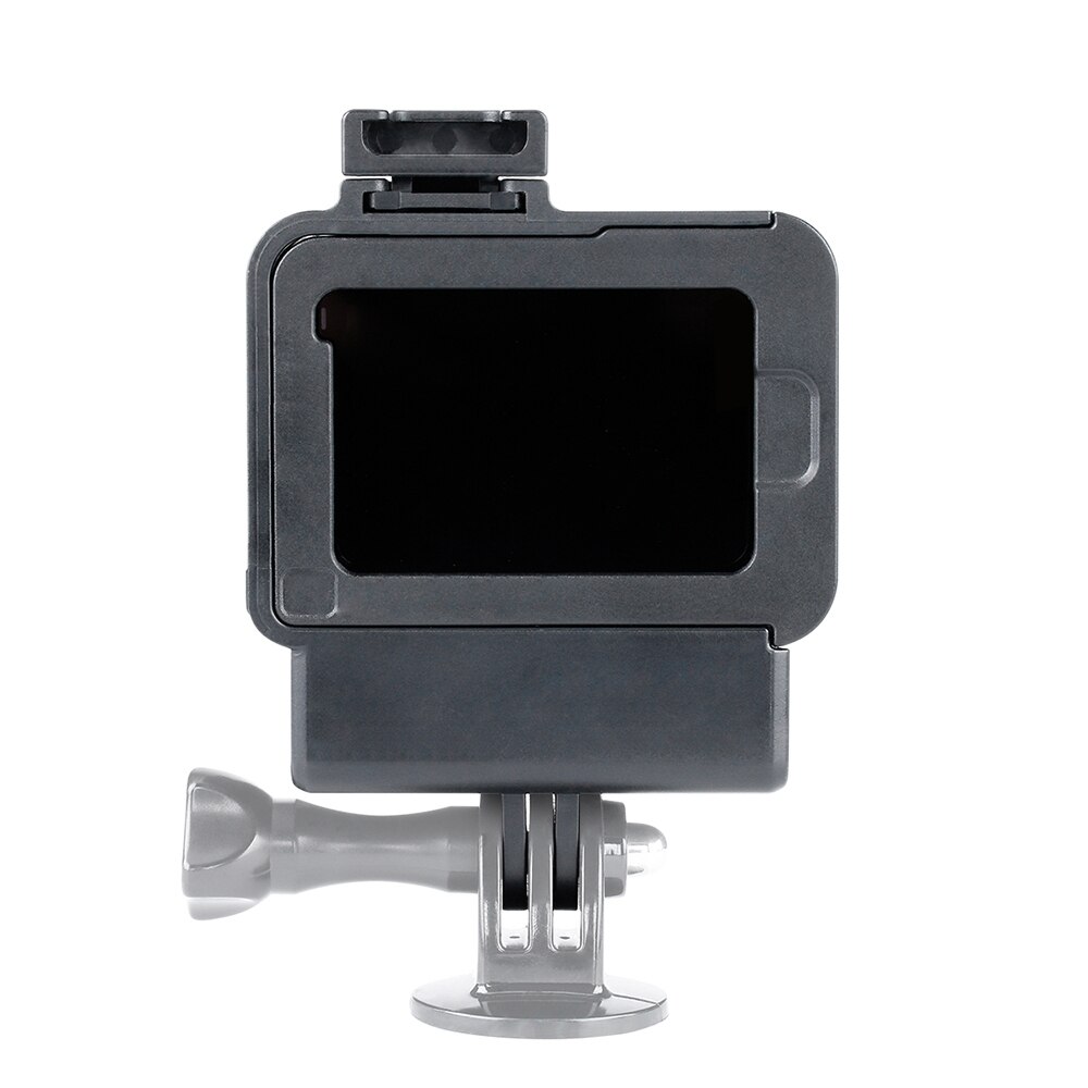 V2 carcasă pentru camera de acțiune vlog pentru gopro hero 7 6 5 neagră cu suport de pantof rece pentru microfon extern + adaptor pentru microfon pro 3.5mm