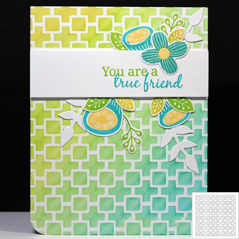 Connected Small Square Stencil for DIY Scrapbooking DIY Paper Cards Making Fun Plastic Templates Decoration Embellishme