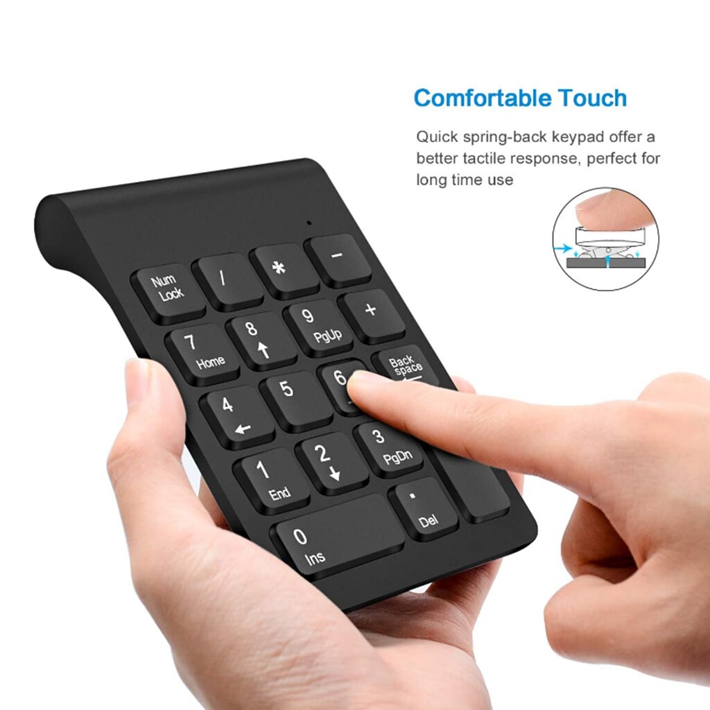 Lazmin112 Wireless Numeric Keypad - 22 Key Bluetooth Number Pad With Touchpad