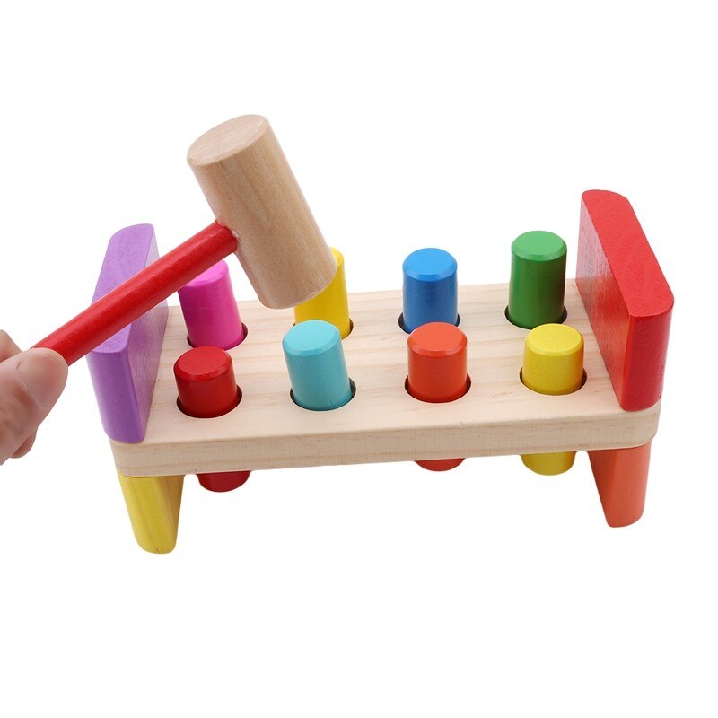 Juego de juguetes de madera con martillo para bebés, caja de mantenimiento multifuncional, combinación de tuercas para bebés, 1 Juego