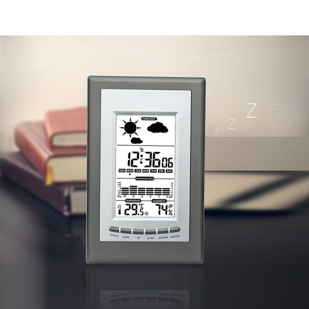 1Pc Rechthoek Lichtgevende Klok Thermometer Kalender Klok Voor Home Office Slaapkamer
