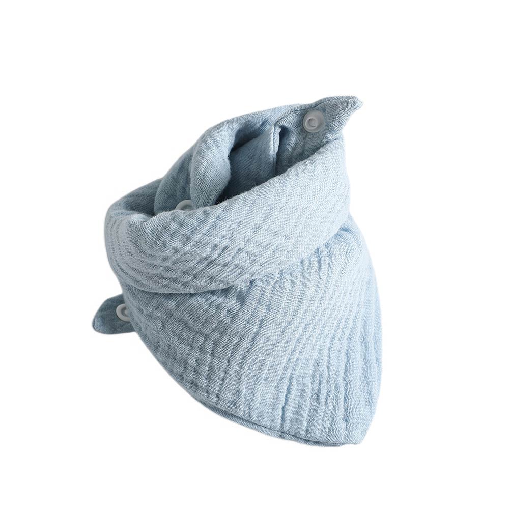 Bavaglini in mussola per bambini sciarpa a triangolo morbido cotone solido Saliva asciugamano ragazzi ragazze grembiule da alimentazione Bandana Drool neonato Burp vestiti: Light blue