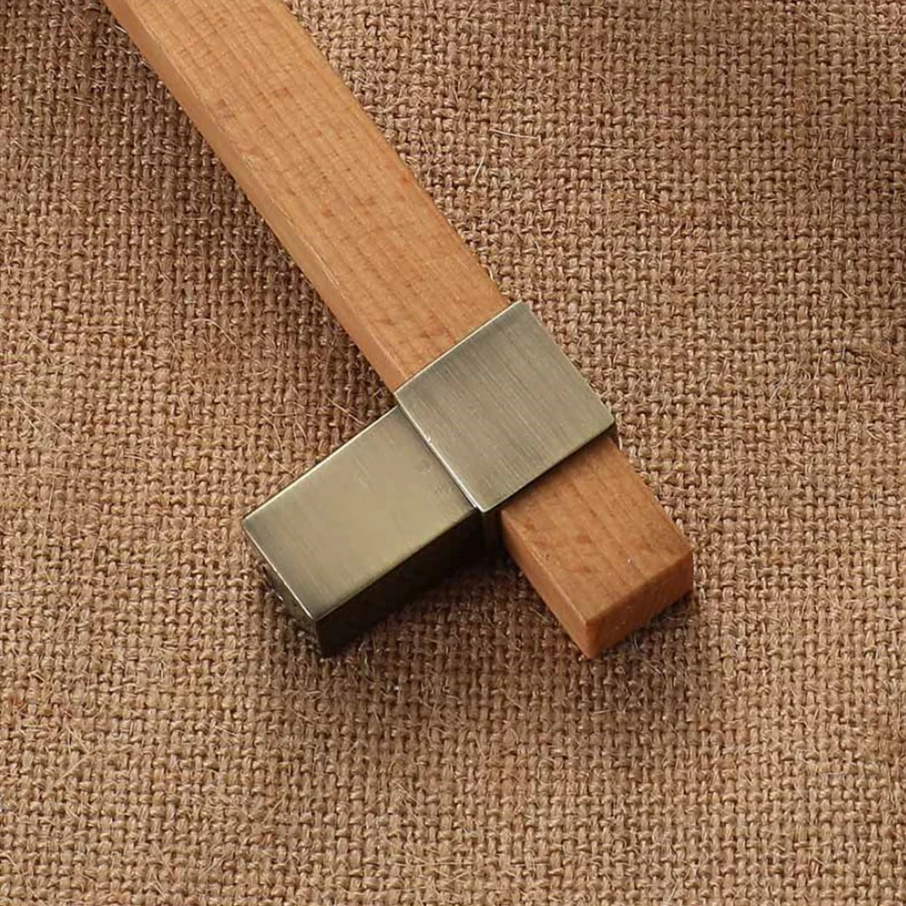 Tiradores de madera para muebles, pomos de Puertas doradas, negras y plateadas para armarios de cocina y cajones