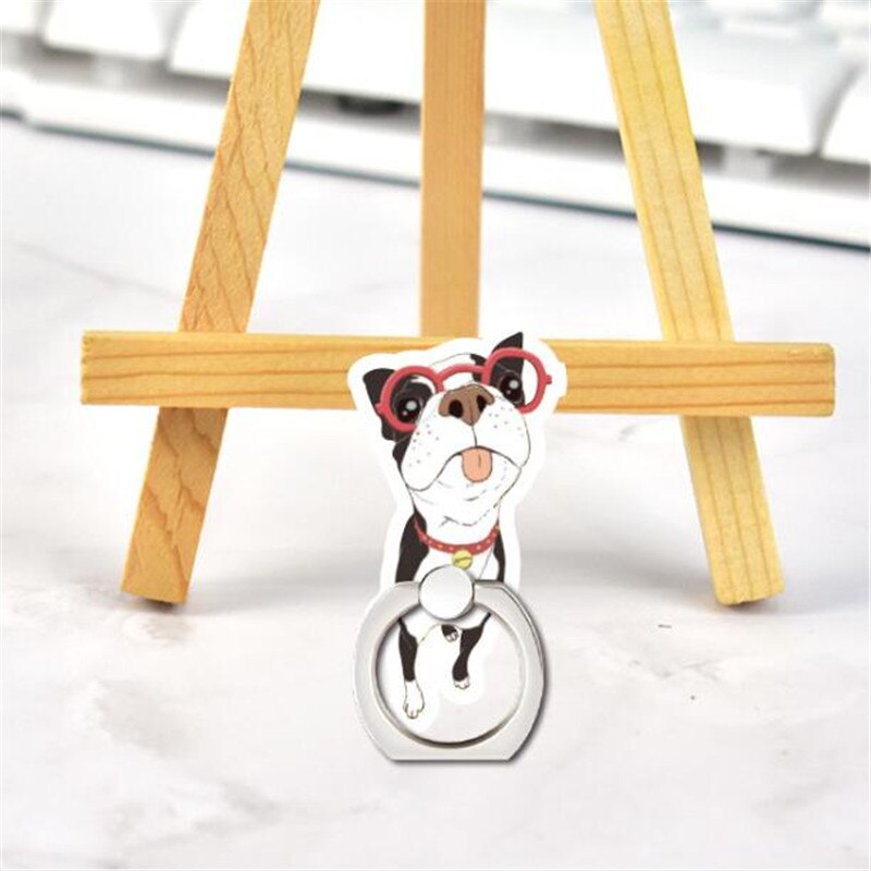 Animals Dog Corgi Pug Cat Finger Ring Phone Stand Holder Car Mobile Phone Holder Stand Suporte Celular For iPhone 11 All Phone: M