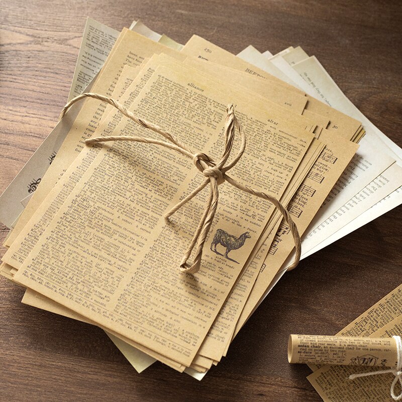 Mypretties 57 ark / pakke gamle bøger aviser script scrapbog baggrundspapirer vintage håndværkspapir til tn junk journal
