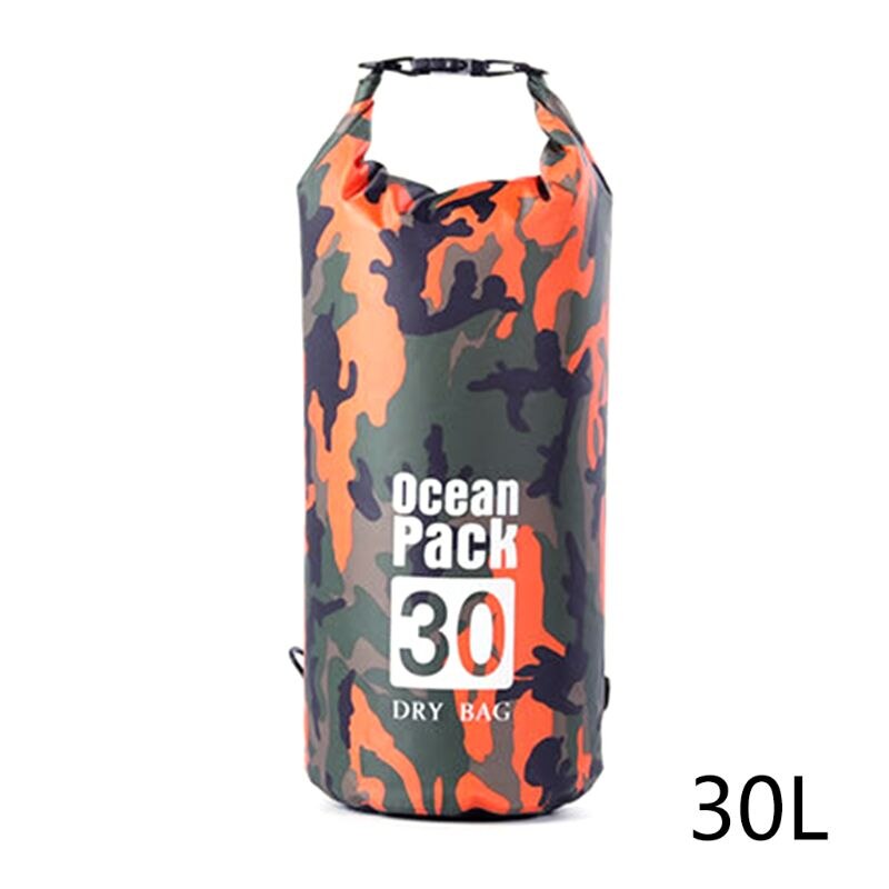 Vandtæt tørpose til kvinder mænd , 5l/10l/20l/30l rulle top let tør opbevaringstaske rygsæk til rejser ,4 farver: O -4