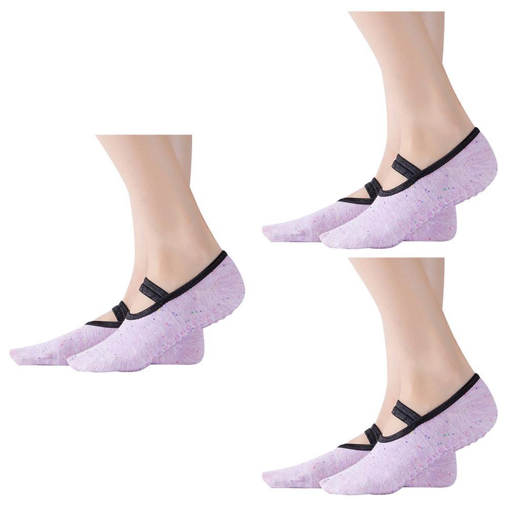 Yoga Sokken 3 Pairs Non Slip Pilates Sokken Met B Grandado