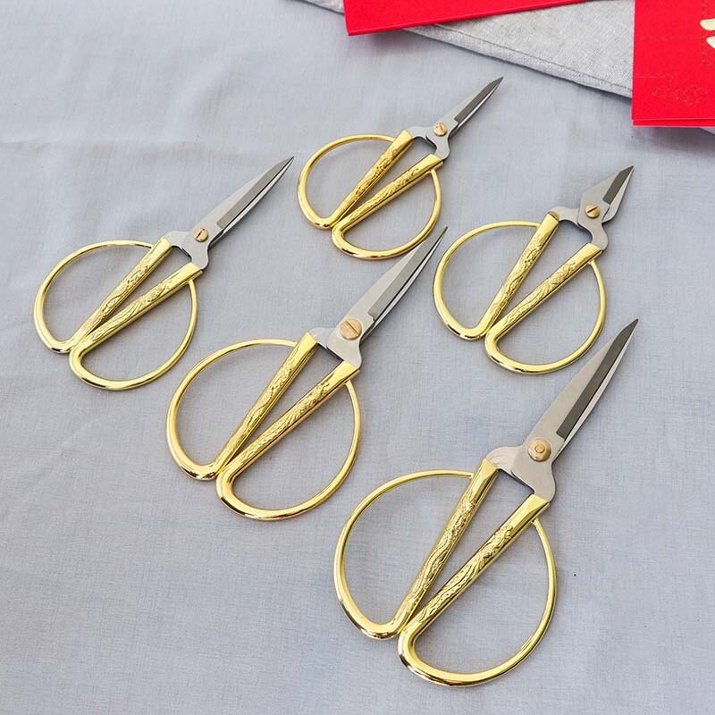 Chinese style stainless steel scissors household scissors gold scissors hand tailor scissors paper cutting opening scissors