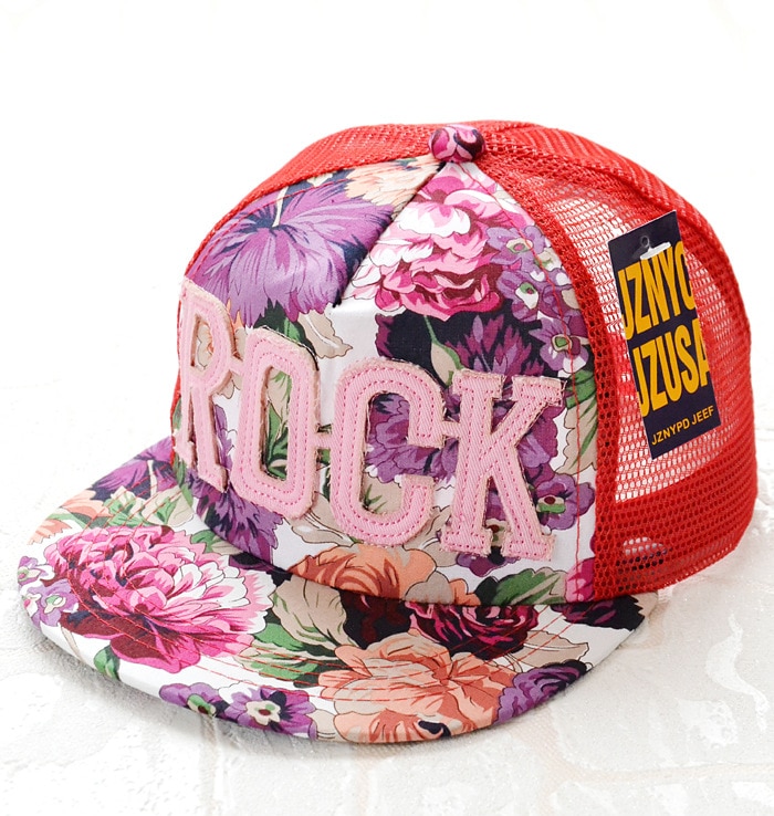 2018 Flores de Impressão Rocha Verão Sol Bonés de Beisebol Das Meninas Dos Meninos Do Bebê Verão das Crianças Malha Caps Chapéu Snapback