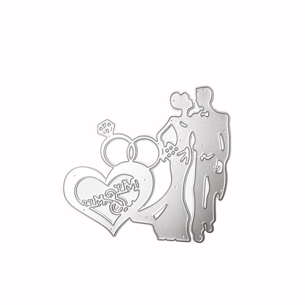 Wedding Bride and Groom Die Cuts Scrapbooking Metal Making Die Love Cuts Words Bird Dies Cutting For Card A7R8: Ring Couples