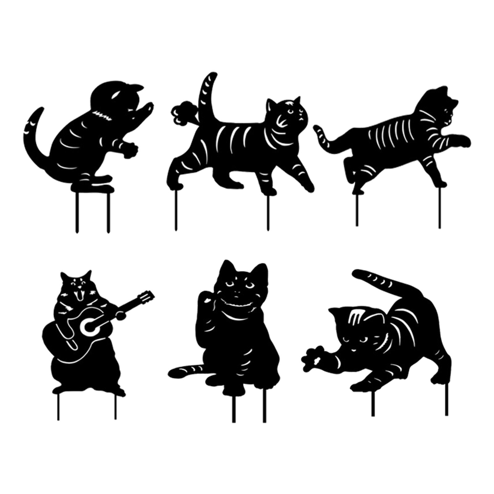 Cat Garden Acrylic Stakes Black Cat Silhouette Stake for Yards, Gardens Animal Lawn Decorations, Cat Toys for Cat Lovers