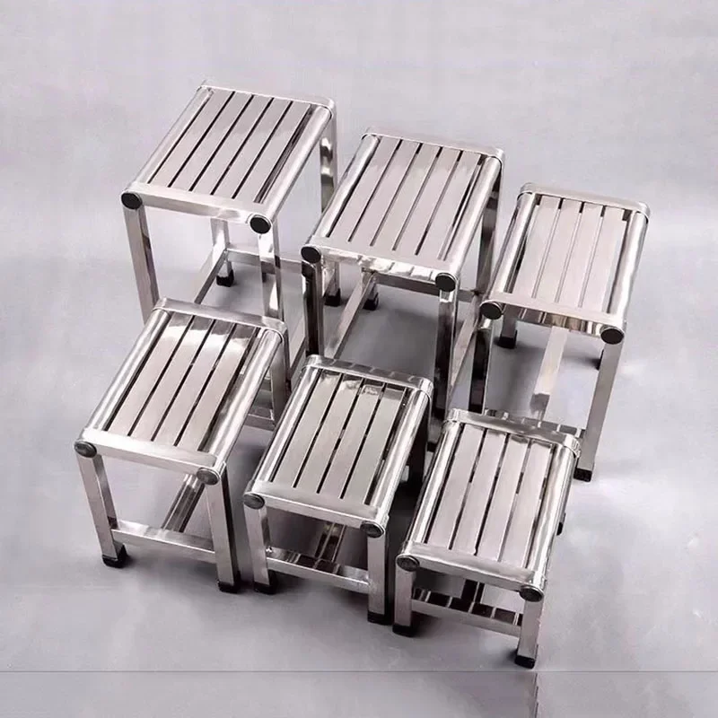 Waterproof Stainless Steel Low Stool Bath Bench Picking Stool Thickening Sgabello Pieghevole Portatile Household High Stool