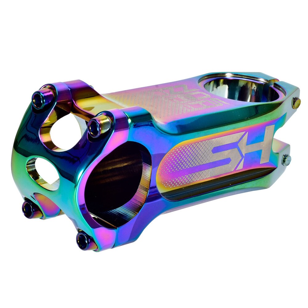 XC Behälter MTB Bunte Fahrrad Lenker Vorbau CNC Fahrrad Vorbau Mtb Rennrad Vorbau 0 Grad 31.8*80mm regenbogen Vorbau Fahrrad Teile: Regenbogen 110mm