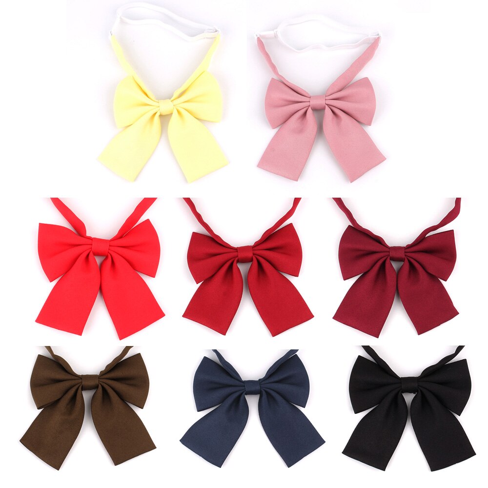 Ladies Large Bowtie Oversize Bow tie For Women Uniform Collar Butterfly Bow knot Adult Solid Bow Ties Cravats Girls Red Bowties