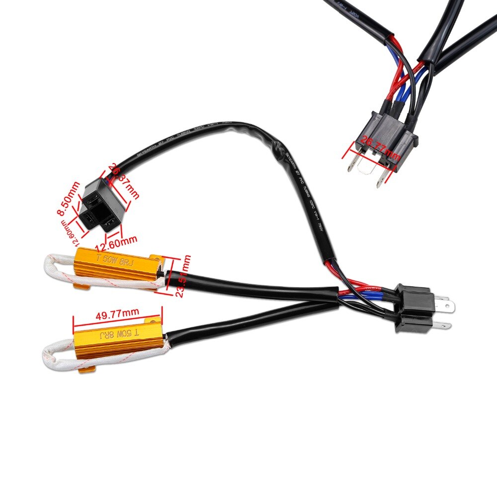 Kit Resistore di Carico LED 2 Pezzi 50W 8ohm LED Faro Canbus Senza Errori Resistore Antisfarfallio Decoder Codice Errore Canbus Cancellatore di Avviso Per Faro Fendinebbia DRL