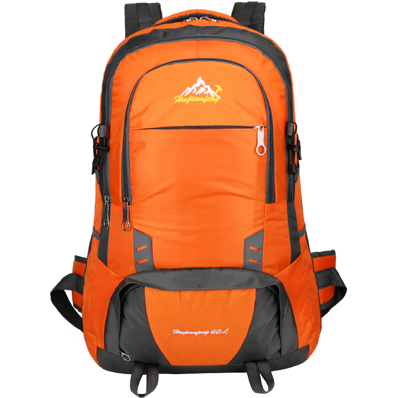 60L Outdoor Long Distance Shoulders Bag Cycling Backpack Mountaineering Camping Travelling Knapsack Climbing Hiking Rucksack: Orange bag only