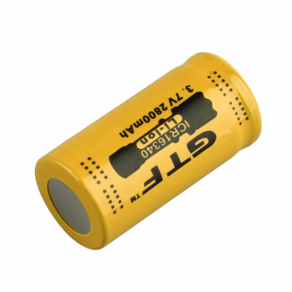 Gtf 2800 Mah 16340 Batterij CR123A 3.7 V Rode Li-Ion Oplaadbare Batterij Voor Flash Licht Lithium Batterijen: YELLOW