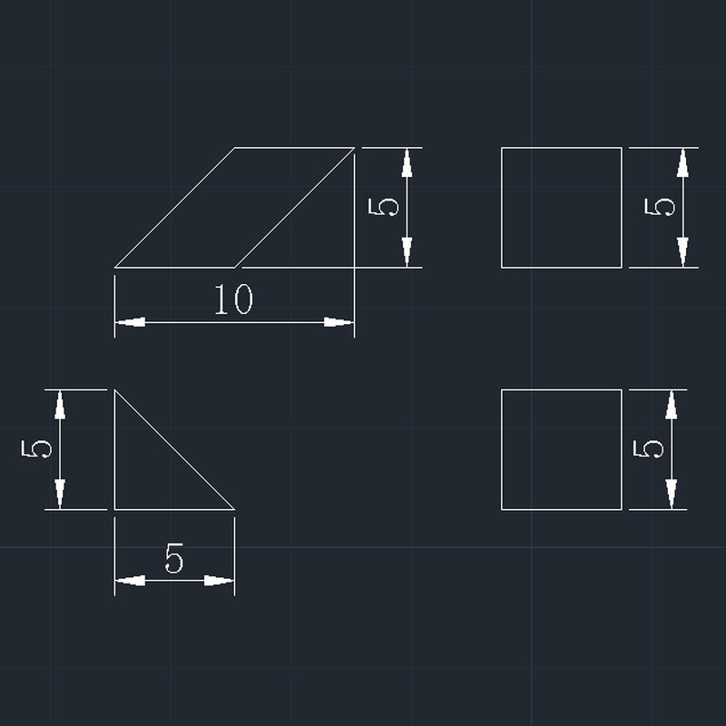 Prismes en diamant 5*5*10mm et 2 prismes à angle droit 5*5*5mm