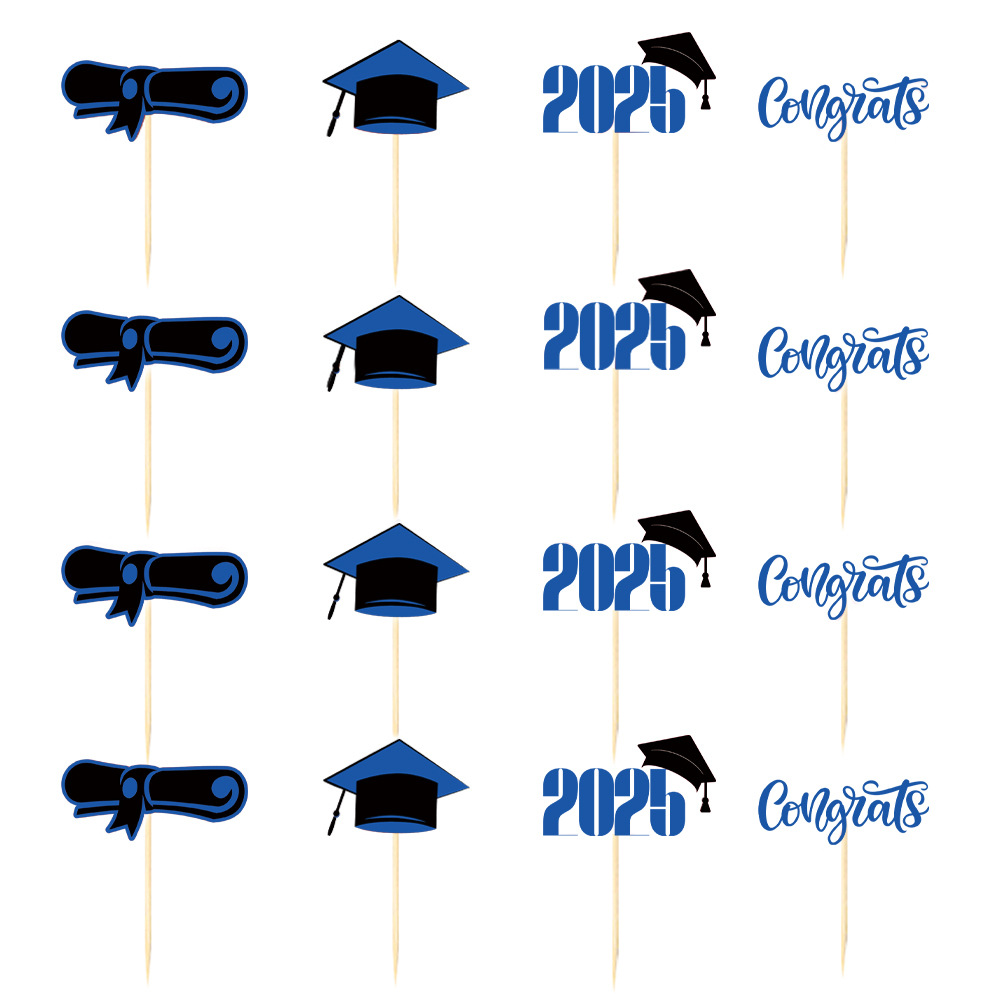 16pcs Glitter Graduation Cupcake Toppers Class of Congrats Grad Cap Diploma Cupcake Picks for Graduation Party Decorations: Light Grey