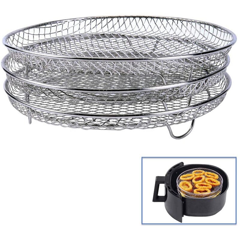 Luft Friteuse Gestell Drei Stapelbar Gestelle für Gowise Phillips Cozyna Ninja Luft Friteuse, Luft Friteuse Gestell mit Nicht-Klebrige Papier