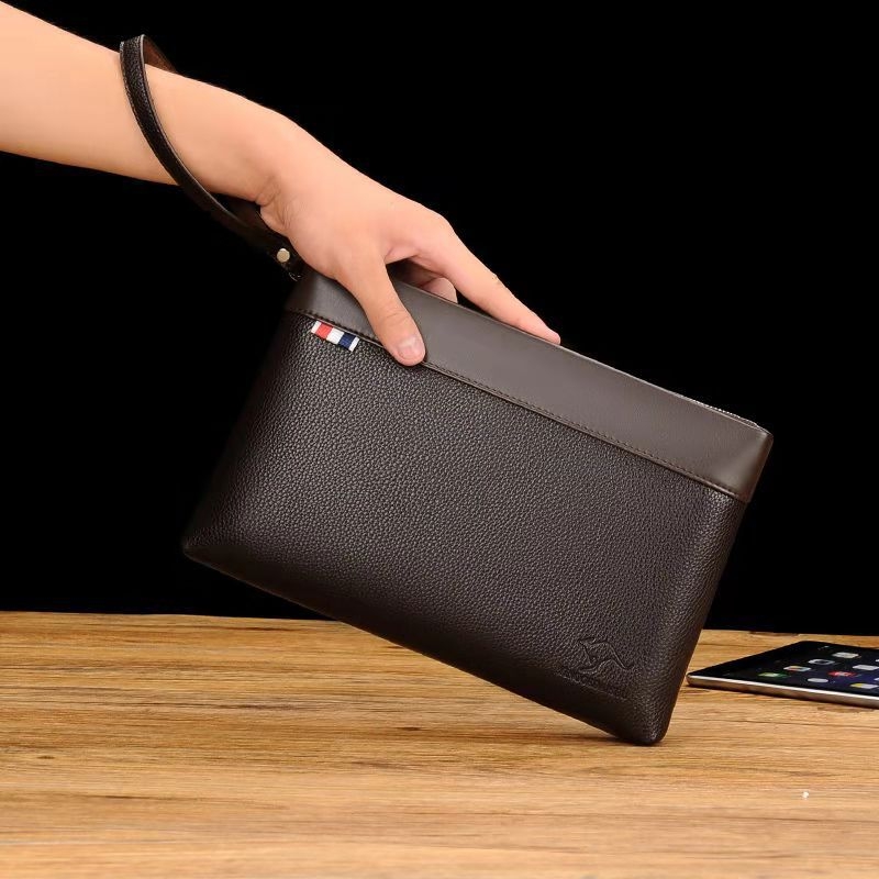 Business Style Men's Handbag Clutch Bag Soft Pu Leather Male Waist Pack Bag Leisure Stylish Hand Bag Men Pouch
