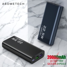 Power Bank 20000mAh Portable Charger 22.5W QC3.0 SFC PD USB Type C Fast Charging PowerBank 20000 mAh for iPhone External Battery