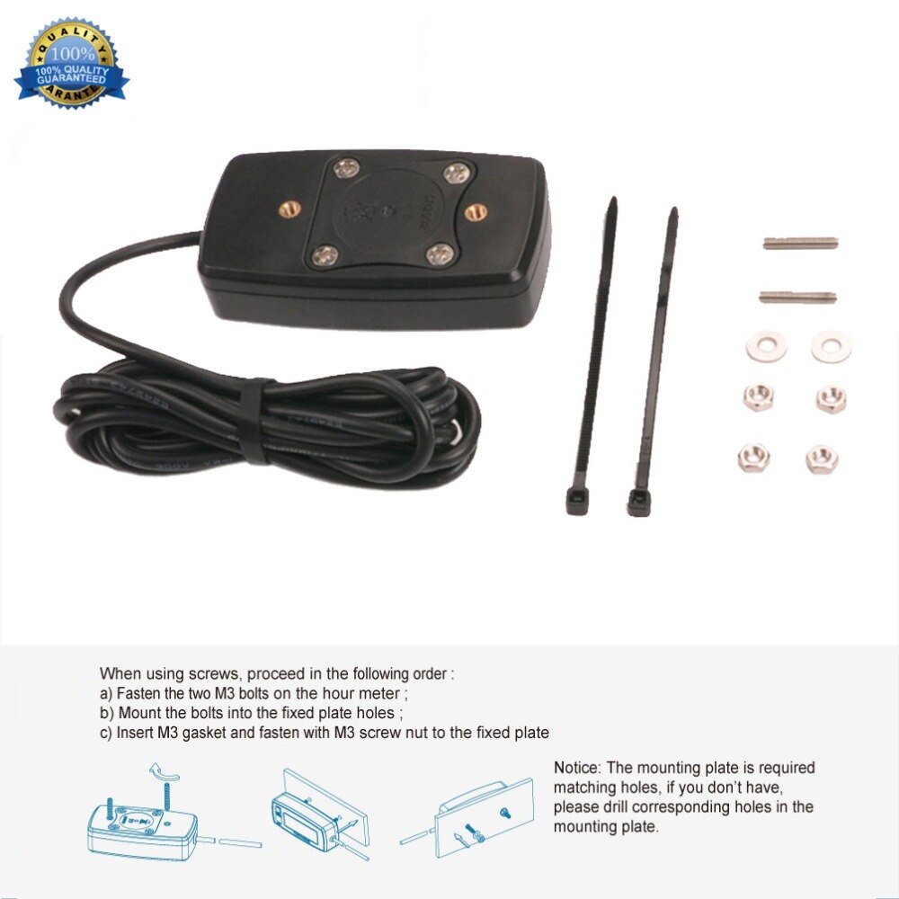Motor Urenteller Inductieve Toerenteller Gauge Backlit Digitale Resettable voor 2/4 Takt motor marine glidersnow blowe HM035R