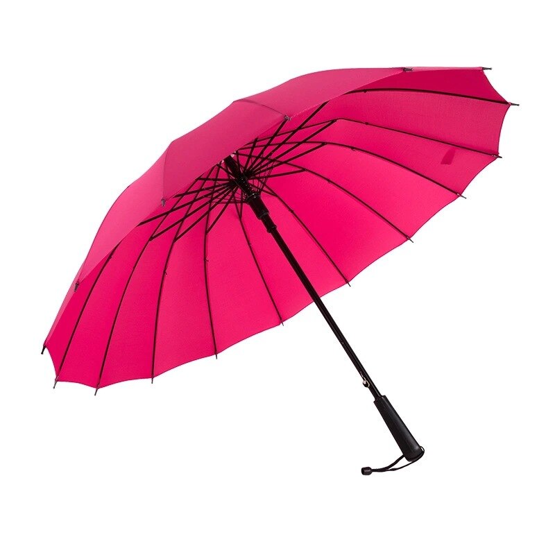16K a prueba de viento Arco Iris paraguas lluvia mujeres hombres Sol caminando mucho manejar sombrillas rectas para Golf automática abierto sombrilla: Rojo
