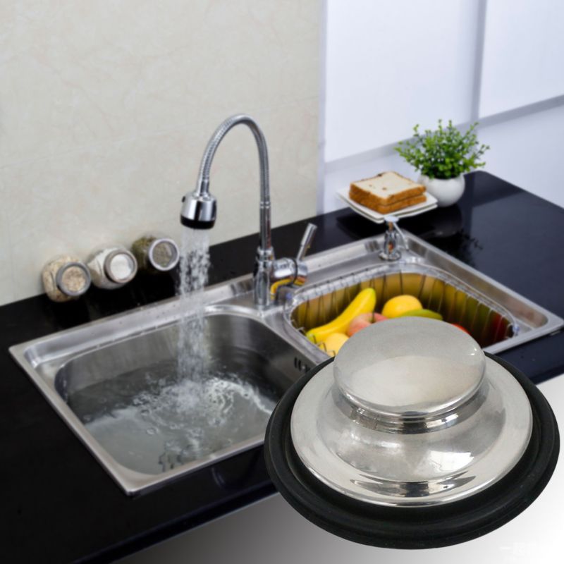 3.35 inch Kitchen Sink Stopper Stainless Steel Rubber Garbage Disposal Plug Fits Standard Kitchen Drain Size of 3.5 inch.