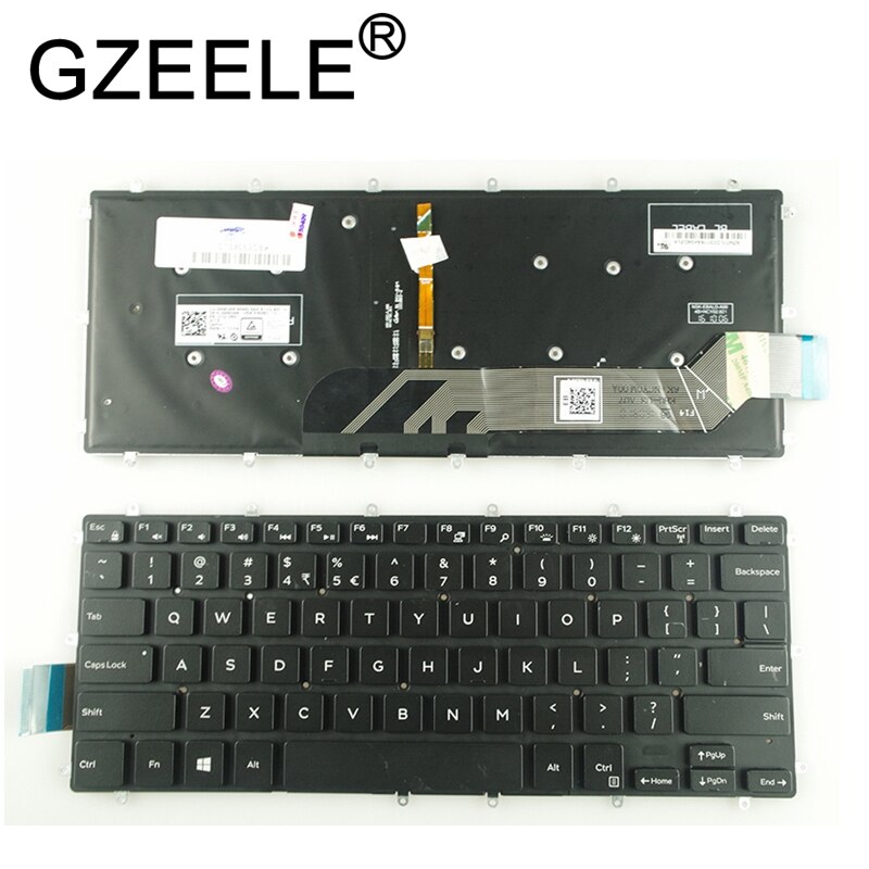 GZEELE Engels laptop verlicht toetsenbord voor Dell LATITUDE 2 IN 1 3379 3490 toetsenbord backlight