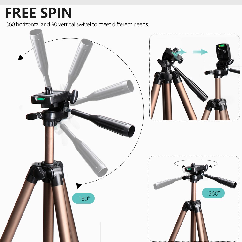 for Camera Tripod Travel Monopod Adjustable Stand with Phone Holder for Gopro hero 8 Black 7 6 for Camcorder Video Vlog