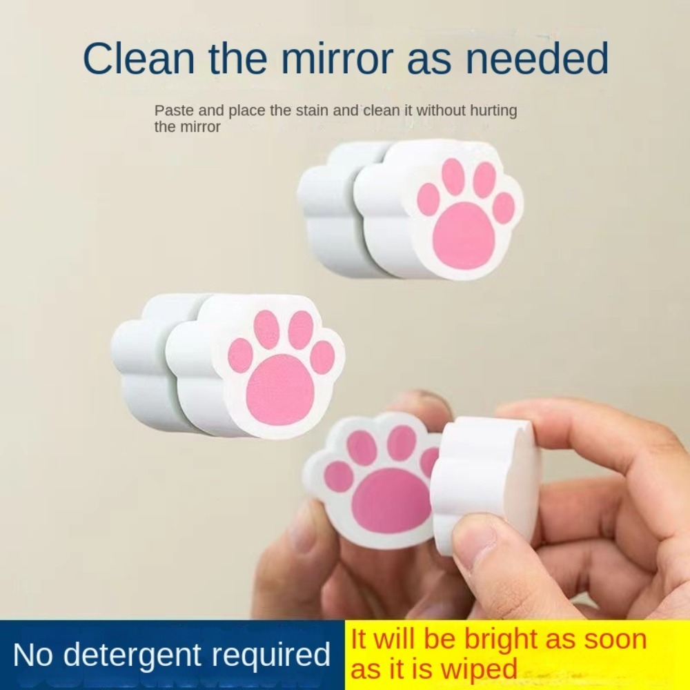 Cute Scrub Sponges Mirror Wipe Magic Sponge Cat Claw Shape Sponge Wipe Glass Wipe Dish Washing