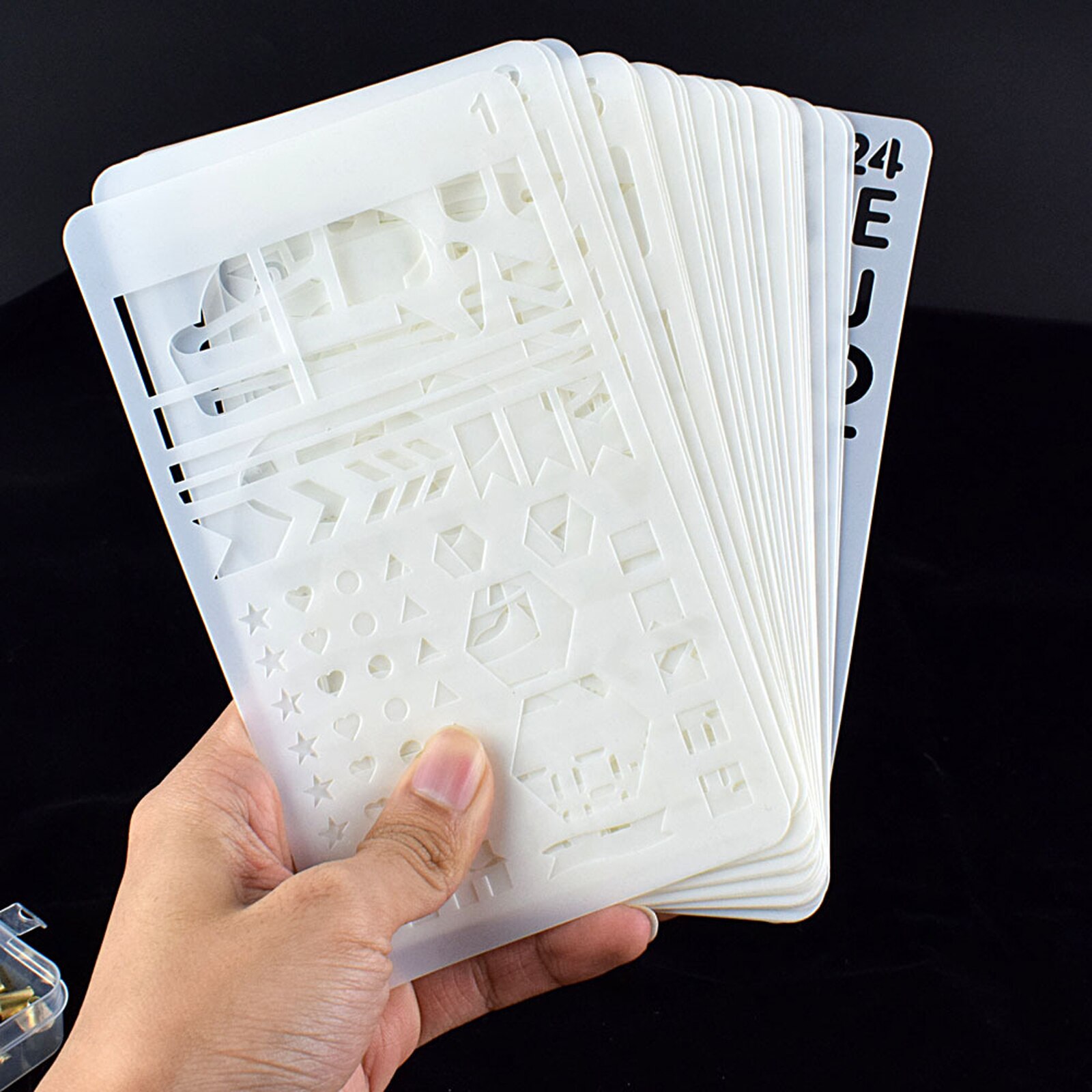 24Pcs Tekening Sjabloon Meerdere Patronen Plastic Planner Diy Tekening Sjabloon Dagboek Planner Journal Notebook Dagboek Scrapbook