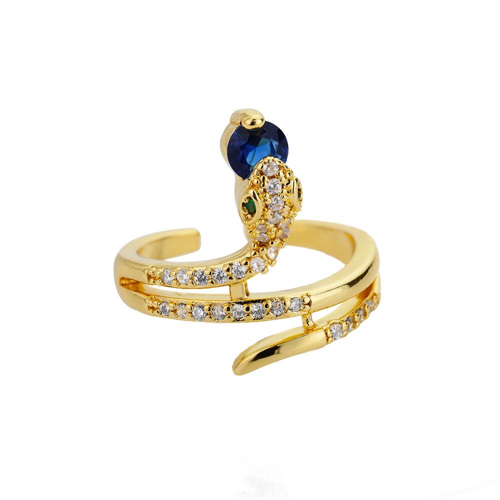 Schlangenringe für damen und mädchen, verstellbare fingerringe mit zirkonia, goldringe, eheringe, paarringe, schmuck, anillos mujer: Jz2819-1