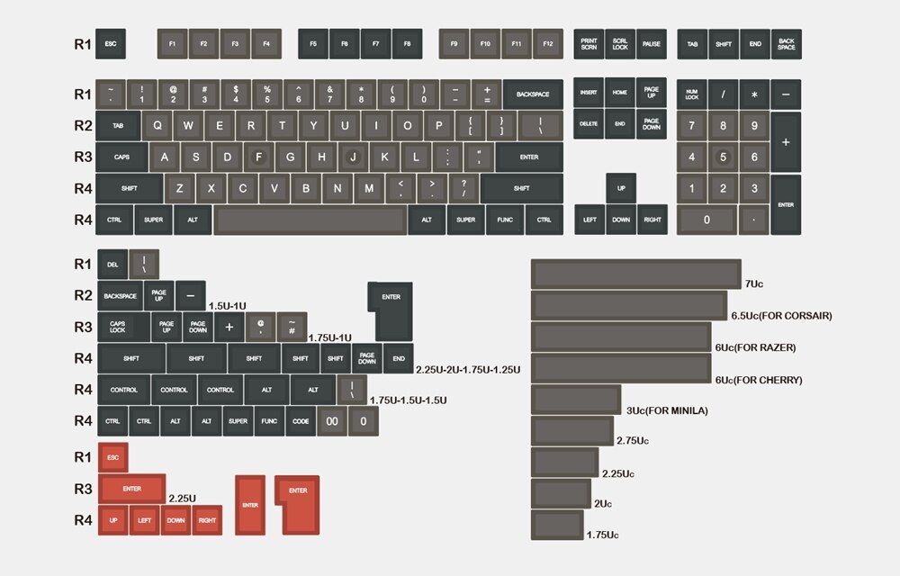 Capuchon de touche domkey sa abs doubleshot, profil dolch sa classique pour clavier mx 104 gh60 xd64 xd68 xd84 xd96 xd75 xd87 tige poker 87