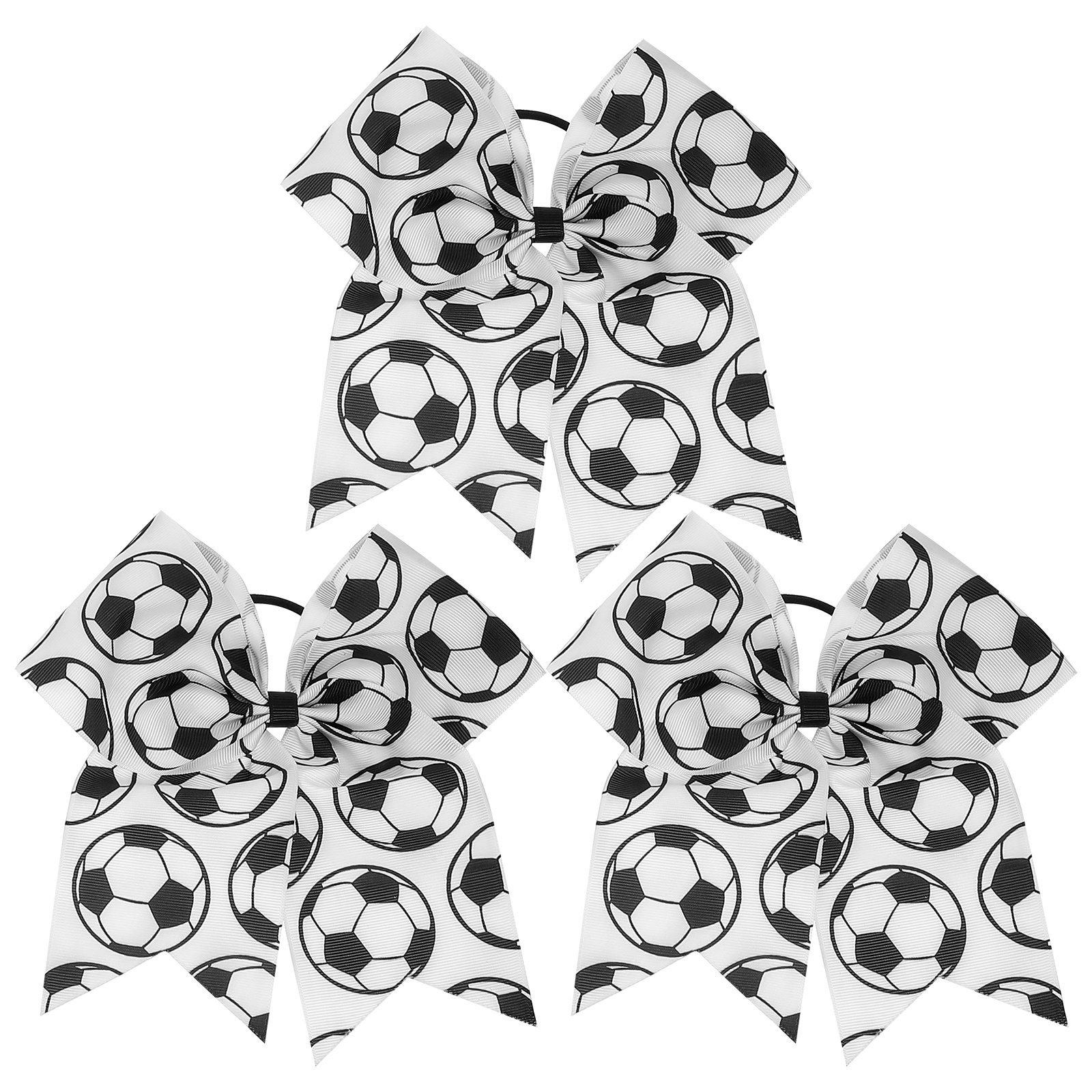 3-delige voetbal haarband voetbal strikken voor meisjes kinderen haarballen elastische haarbanden met strikken peuter haaraccessoires vlechters