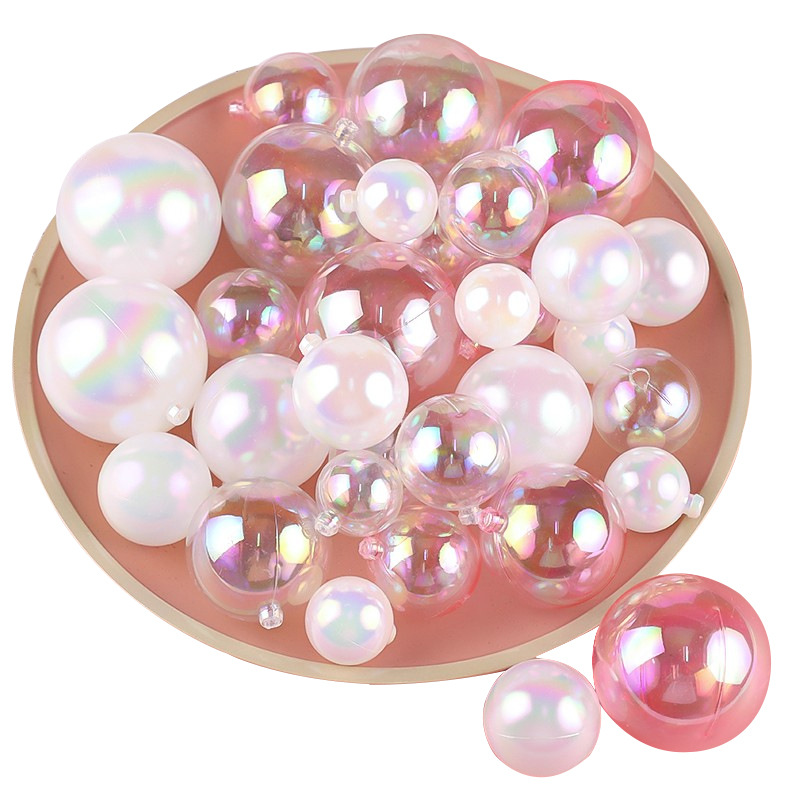 10pcs Transparent Bubble Ball Cake Topper Pearl Insert Cupcake DIY Decoration For Birthday Party Wedding Anniversary Baby Shower