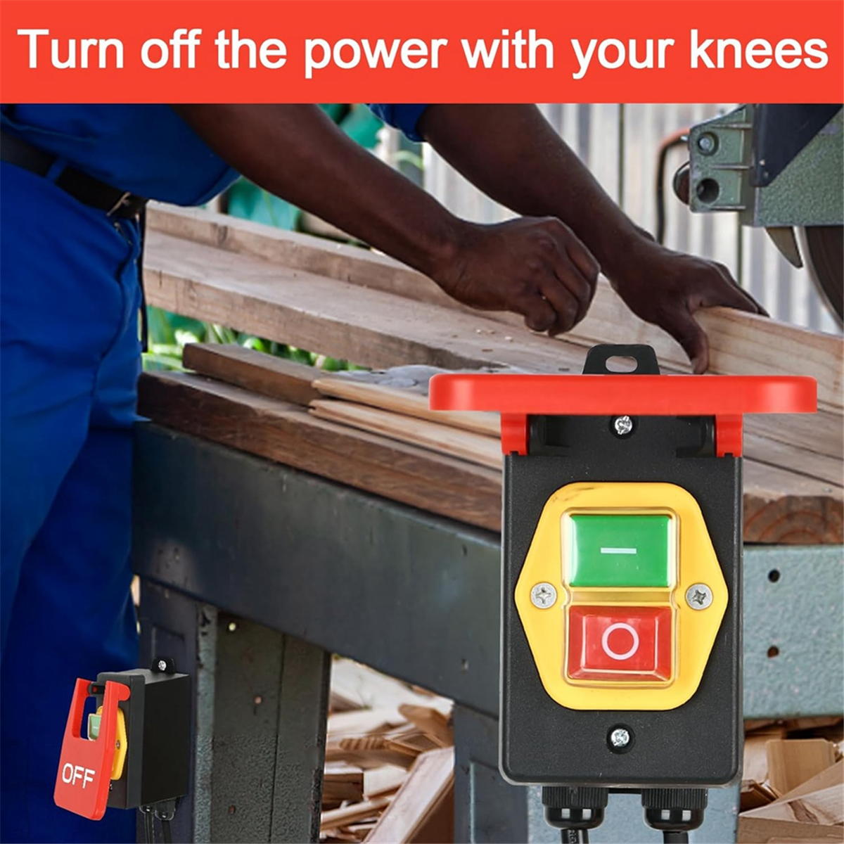 220v enfas på/av-brytare, säkerhetsbrytare, nollspänningsbrytare med uttag, nödstoppbrytare eu-kontakt