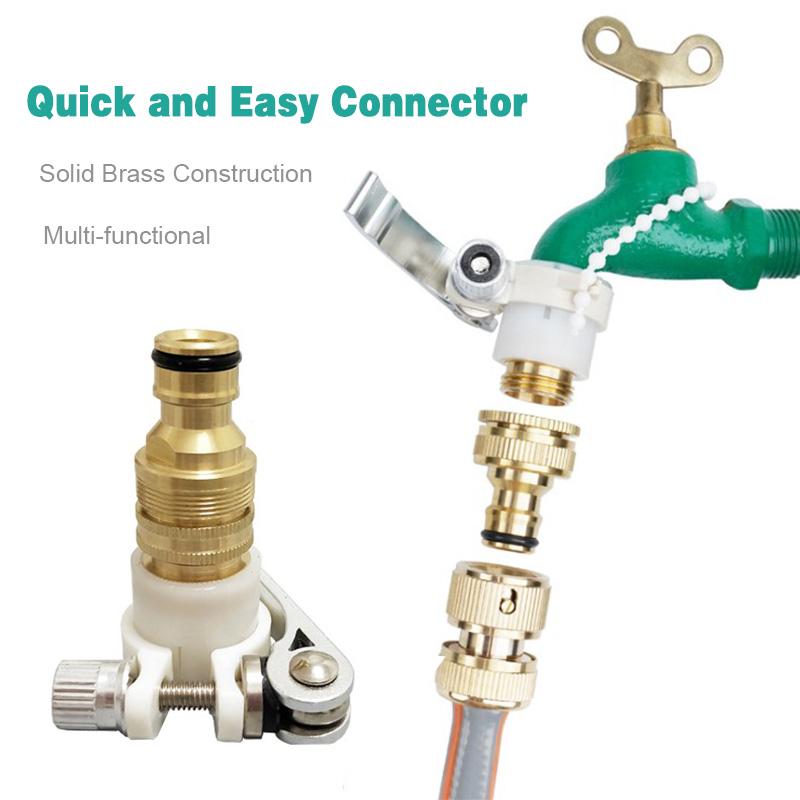 Universal 3-in-1 Brass Hose Tap Connectors Set Kitchen Tap Connectors Set Vintage Faucet Adapter Washing Machine Connector