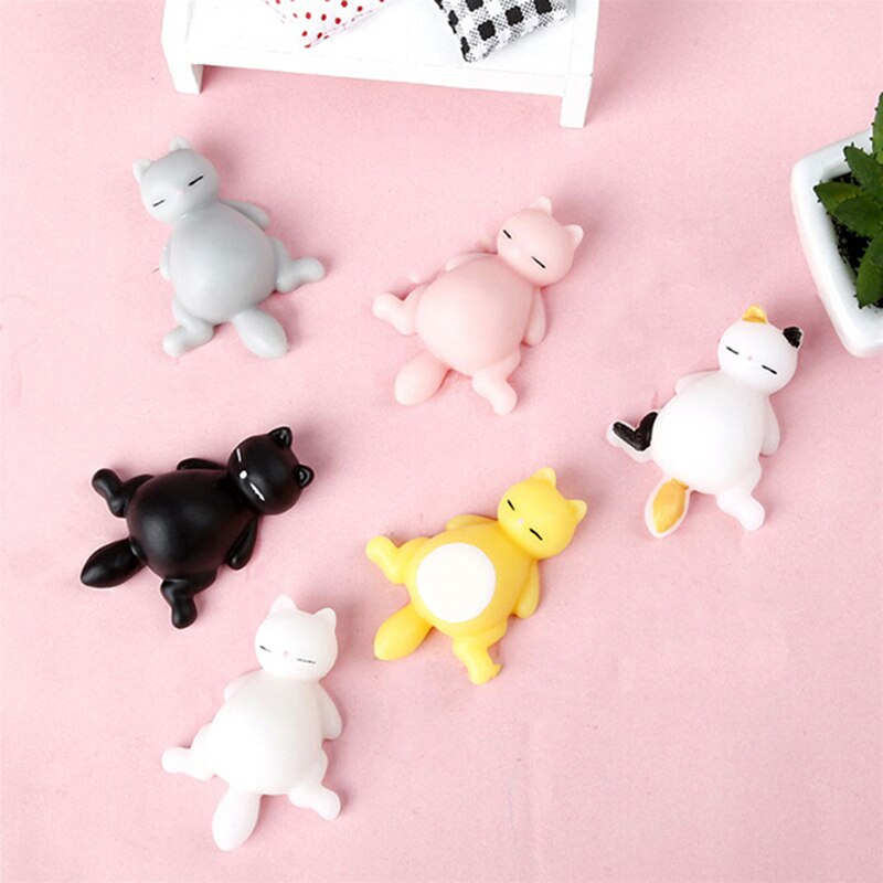 Mini Squishy suave lindo gato de color antiestrés bola divertida estrés Squishies Squeeze juguetes Mochi Abreact alivio pegajoso eliminar mascotas