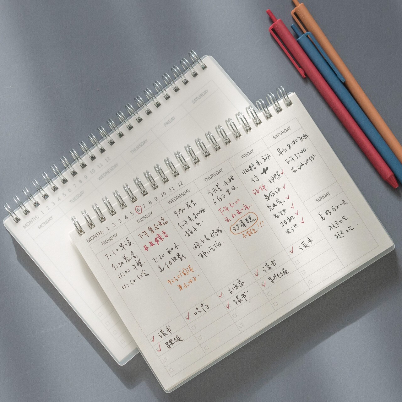 Weekly Plan Note Book Coil Efficiency Manual Simple Time Management Portable Notebook Week Planner Organizer Weekly Planner 2022