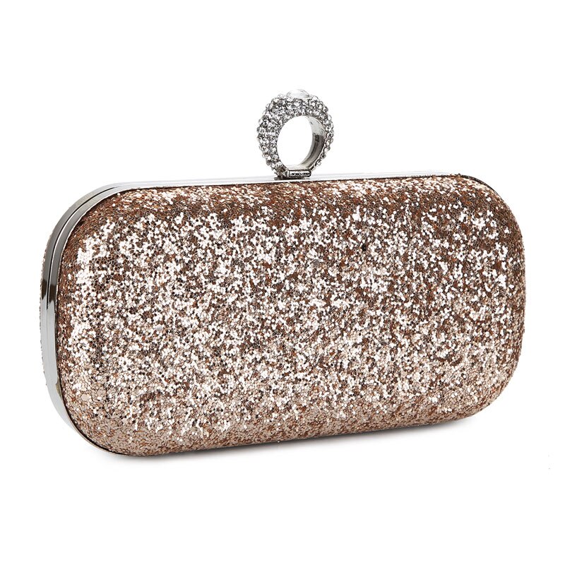 Sequin Clutch Bag Vrouwelijke Avond Koppelingen Vinger Ringen Wedding Purse Exquisite Vrouwen Keten Schoudertas bolsa feminina ZD1292