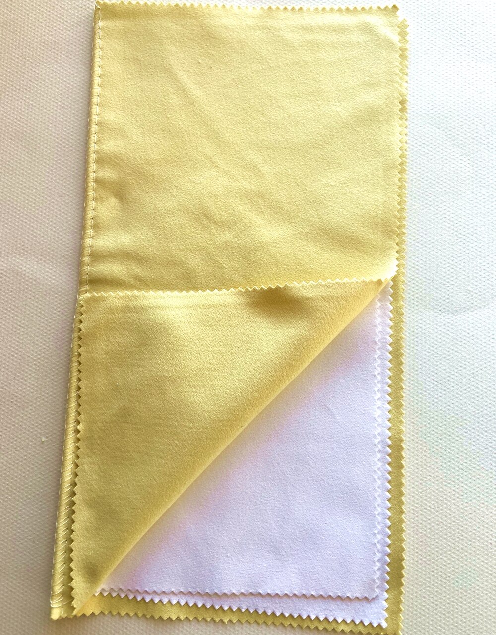 1 stk 25 x 15cm semsket skinn stoff sølv polish klut smykker rengjøring gull platina flerlags anløpsfjerner: Gul