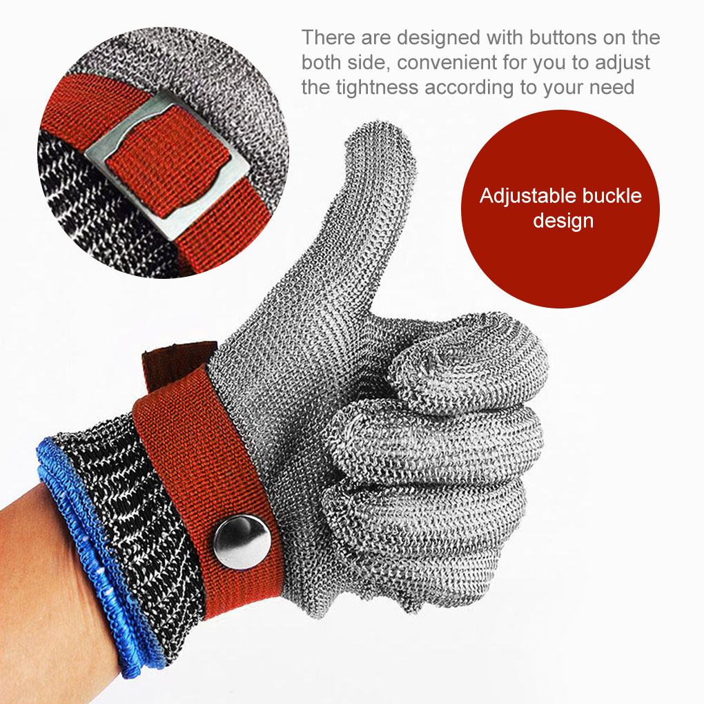 Anti-schneiden Handschuh Sicherheit Handschuh Edelstahl Draht Hand Schutz Einstellbare unisex Metzger Handschuh 5 Ebene für Fisch Fleisch schneiden
