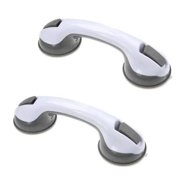 Antislip Grab Bar Badkamer Veiligheid Ondersteuning Wc Handvat Vacuüm Zuignap Leuning Geavanceerde Extra Douche Handvat Voor Douche: 2PCS Light Grey