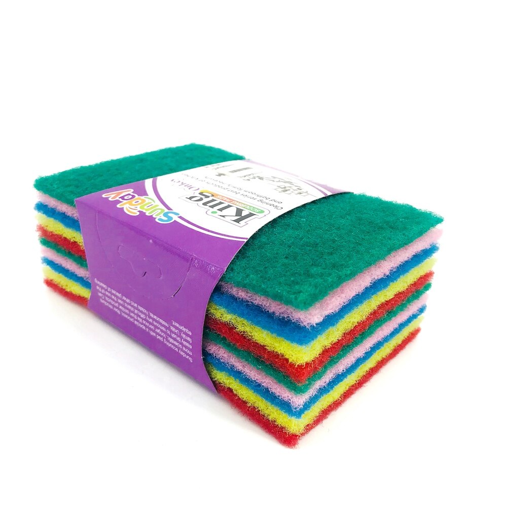 10 Pack Heavy Duty Scrubbers Set Non-Abrasive Anti-Scratch Synthetic Fiber Cleaning Dish Washing Scouring Pads for Kitchen