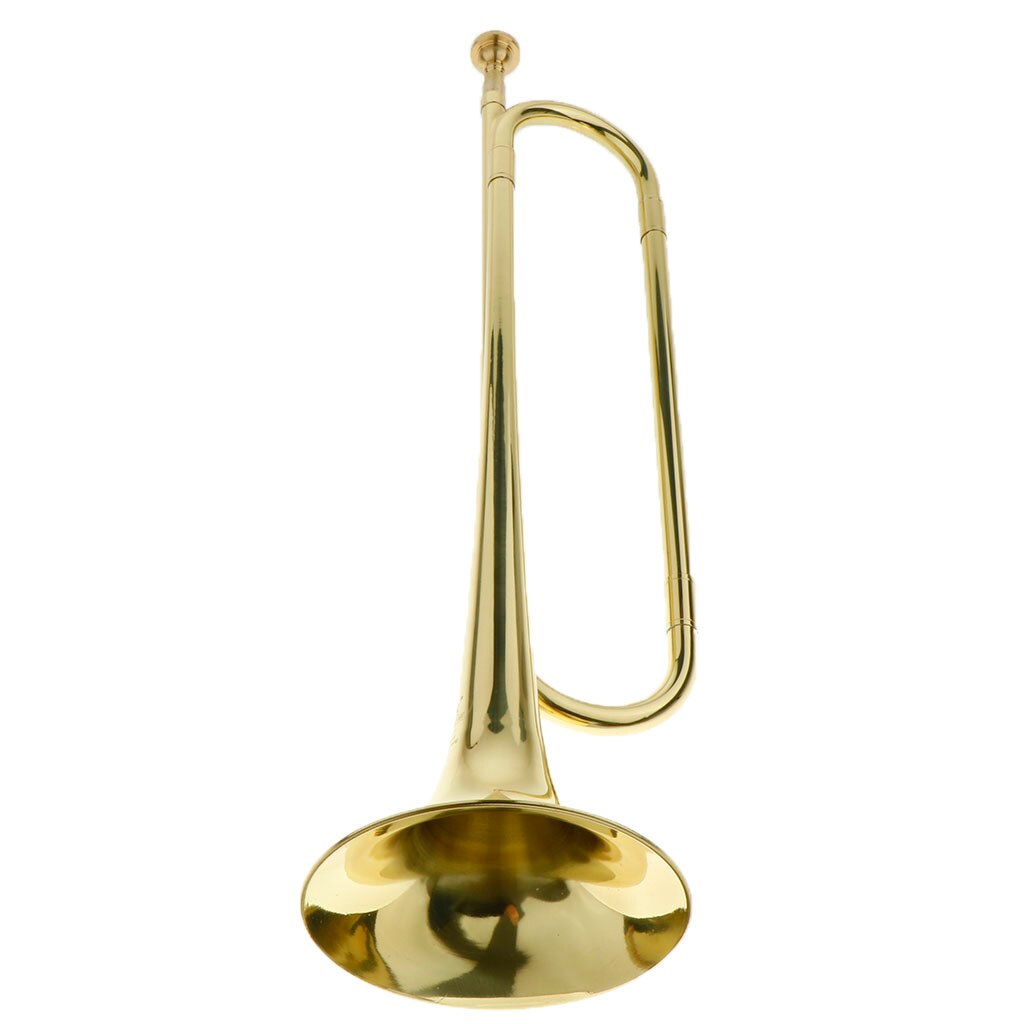 Brass Bugle, B Flat Cavalry Trumpet, Musical Instrument for Children Kids School Students Band