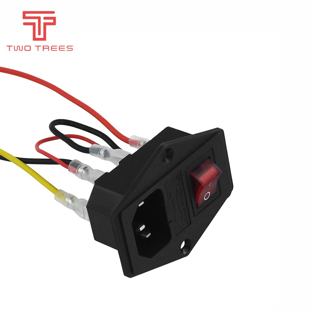 3D Printer Parts 220V/110V 6A Power Supply Switch Male Socket with Fuse for DIY Accessories