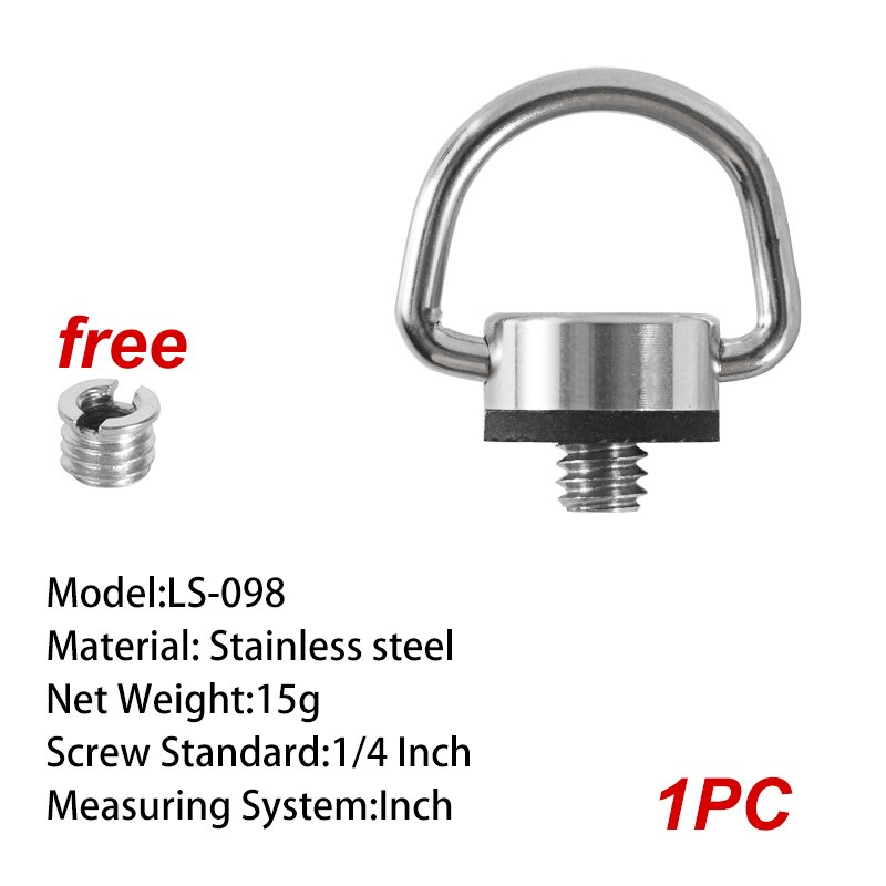 DSLR strap screw d ring camera screw mount 1/4 inch quick release plate Screw for the camera accessories（adapter as a ）: LS098