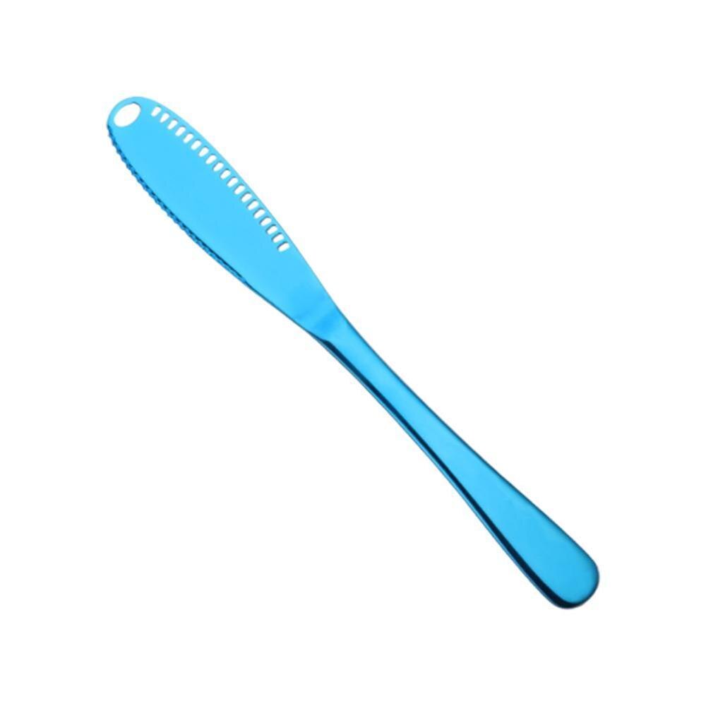High-end tableware Bright gold Butter Knife Western Food Knife Cheese Knife Steel Bread Cheese Jam Butter Knife: Blue